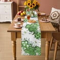 thumbnail image 3 of Table Runner - 108 Inch Long, St. Patrick's Kitchen Dining Table Runner Dresser Scarves, Lucky Shamrock Green Eucalyptus Floral Plants Farmhouse Decor for Coffee Tables Wedding Party Banquet, 3 of 8