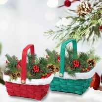 OEFNTAC Decorations Multicolor Wood Christmas Basket, 17x12.5cm Sweethearts Gift Candy Box Christmas Decor