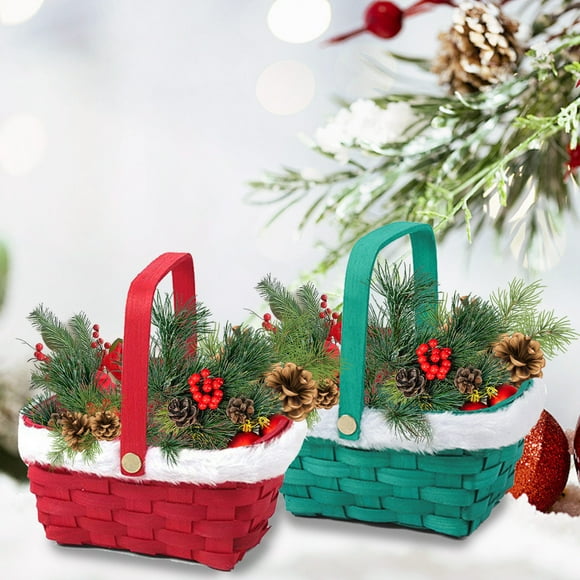 Cesta Navideña para Enamorados, Caja de Regalo de Dulces Festivos, Dulces Coloridos, Embalaje Navideño Exquisito, Personalización Personalizada, Ideal para Regalar En Las Fiestas, Tamaño 17 X 12,5 X