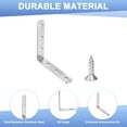 thumbnail image 2 of Soporte en L Uxcell, 3.94 x 3.94 x 0.75 Pulgadas, Soportes de Ángulo Recto de 90 Grados con Tornillos para Muebles/Estantes/Mesas [Plateado], 2 of 6