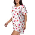 thumbnail image 2 of Fotbe Red Lips 1 Print Pajama Set for Women 2 Piece Loungewear Short Sleeve Tops and Shorts Set Soft Sleepwear-X-Large, 2 of 7