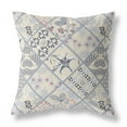 thumbnail image 5 of Fall Patch Snowflowers Indoor/Outdoor Fabric Pillow in Cream Gray 26x26, 5 of 7
