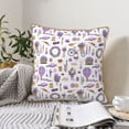 thumbnail image 6 of Haiem Lavender Flowers Print Velvet Soft Solid Decorative Square Throw Pillow Covers Set with Elegant Piping Christmas Cushion Case for Sofa Bedroom Car-16"x16", 6 of 8