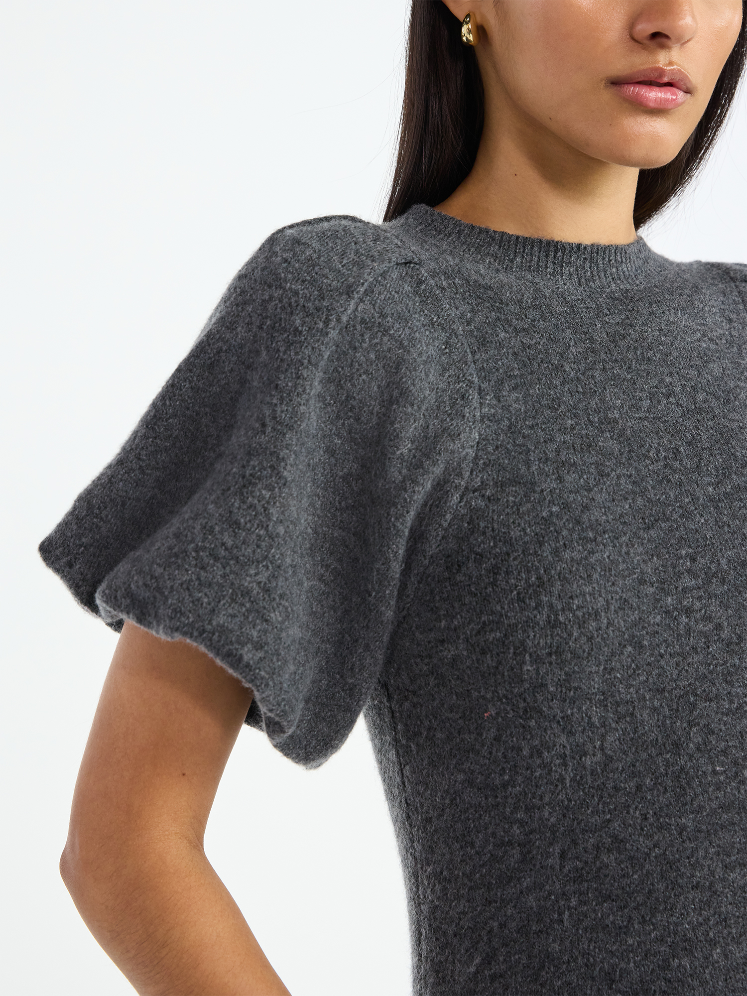 Scoop Women's and Women's Plus Sweater Top with Puff Sleeves, Lightweight, Sizes XS-4X