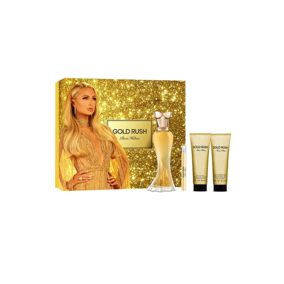 Paris Hilton Gold Rush Perfume Gift Set for Women, 4 Pieces