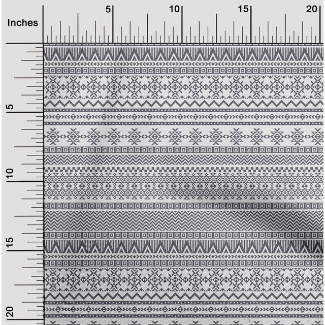 oneOone Tissu Tabby en Soie Gris Matériau de Robe Tribale Aztèque Tissu Imprimé au Mètre 42 Pouces de Large