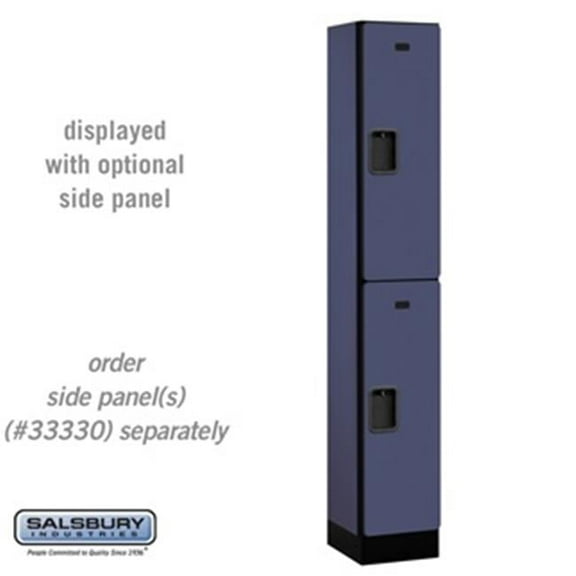 Double Tier 1 Wide 6 ft. X 15 in. Designer Wood Locker - Blue