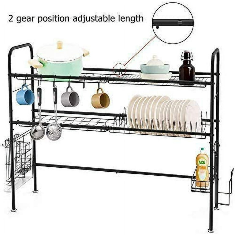  Ahyuan Corner Dish Drainer Over The Sink Drying Rack Corner  SUS304 Cubic Stainless Still Kitchen Sponge Holder Corner Sink Sponge Caddy Dish  Rack (Black)