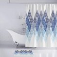 thumbnail image 3 of Bleu et Blanc Marine Imprimé Rideau de Douche avec Crochets 72x72 Pouces Extra Long Imperméable Décoration Polyester Tissu Rideaux de Bain Ensembles pour Salle de Bains, Baignoire, 3 of 6