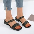 thumbnail image 6 of ZHELIYO Women's sandals Ladies Fashion Summer Versatile Solid Color Leather Open Toe Thick Heel Sandals Black 6, 6 of 7