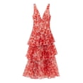 thumbnail image 2 of QUNYINEY Sleeveless Women Summer Dresses Long A Line Floral Sundress Slim Fit V Neck Beach Ruffle Dresses, 2 of 5
