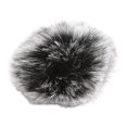 thumbnail image 4 of Parabrisas de micrófono de solapa de piel artificial, protector de viento para micrófono de solapa, protector de micrófono con clip, protector de micrófono peludo, negro y blanco, 4 of 12