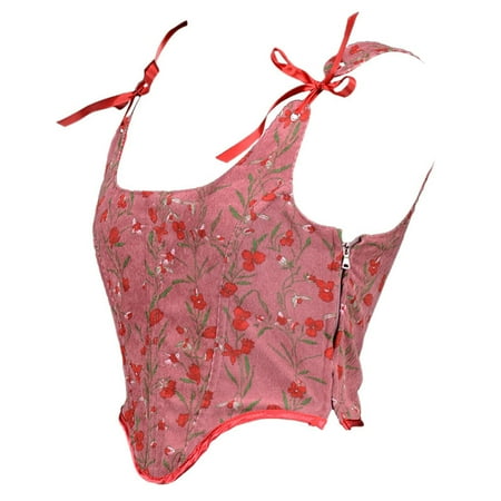 

Aayomet Bodysuit Shapewear for Women Underbust Control Corset Zipper Up Side Printed Shapewear Shaper Lace Underwear Red S
