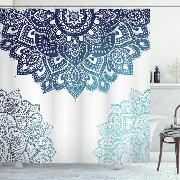 Henna Shower Curtain, South Asian Mandala Design with Vibrant Color ...