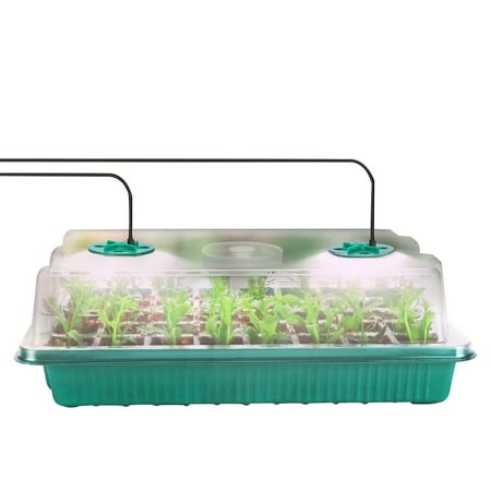 

Pack of 2 Seed Starter Kit Seedling Starter Trays with Grow Light Adjustable Indoor Gardening Plant Germination Kit