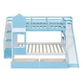 thumbnail image 2 of Newboti Furniture Full-Over-Full Castle Style Bunk Bed with 2 Drawers 3 Shelves and Slide - Blue NO.70211, 2 of 16