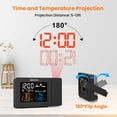 thumbnail image 3 of SMARTRO SC91 Reloj despertador de proyección para dormitorios con estación meteorológica, termómetro inalámbrico para interiores y exteriores, higrómetro con monitor de temperatura y humedad, 3 of 5