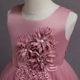 thumbnail image 4 of HAWEE Little Big Girl Tulle Dress Vintage Flower Lace Princess Pageant Wedding Birthday Party Floor Long Formal Evening Maxi Gown, 4 of 6