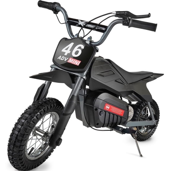 XtremepowerUS 24V Electric Dirt Bike for Kids, 250W Battery Powered Ride-On Motorcycle, Up to 14 MPH, Twist-Grip Throttle, Black/Red