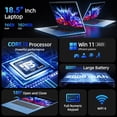 thumbnail image 4 of SGIN 18.5" Windows 11 Laptop 16GB DDR4 1024GB SSD Laptops Computer - 4 Core Intel i3, 1920*1080 FHD IPS Screen, Wifi 6, 4 of 8