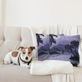 thumbnail image 4 of Ambesonne Tropical Throw Pillow Cover 2 Pack, Caribbean Island Night, 20", Black Lavender White, 4 of 5