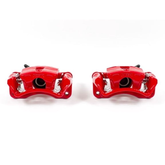 Power Stop Rear Pair of Red Powder Coated Calipers S1692
