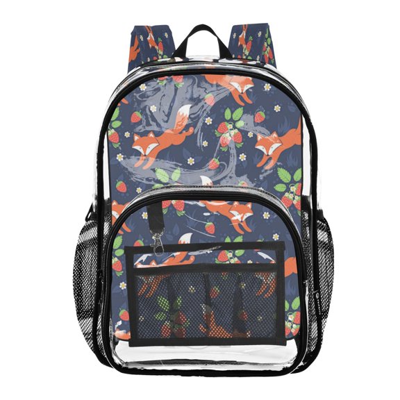 PVC Transparent Backpacks Clear Backpack for Travel and Outings Little Fox