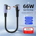 thumbnail image 2 of 66W Fast Charging Data Cable 90 Degree Bend Cellphone Cable Type C To Type C Short Cable for Power Case 15/25/50cm, 2 of 9