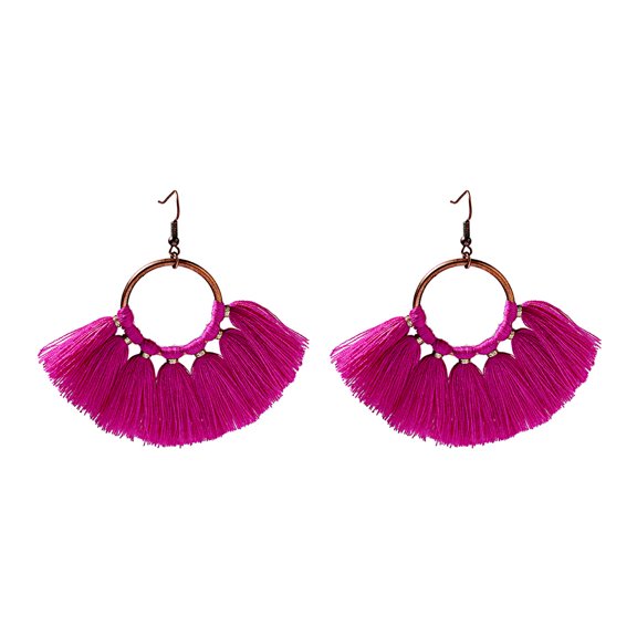 HOOUN Vintage Dangle Drop Tassel Earrings Female Fashion Statement Ethnic Boho Jewelry-Style 2