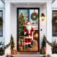 thumbnail image 5 of Cheap Christmas Decorations Clearance for Home – Christmas Class Door Cover 70.87x35.43 inch, Santa Claus Holding Gifts Christmas Tree Scene Door Covers Decorative, Winter Front Door Decor (B), 5 of 7
