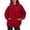 Red, variant on XIOANU Hoodies For Women Oversized Pocket Long Sleeve Hooded Sweatshirt Solid Color Drop Shoulder Baggy Pullover Hoodie