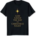 thumbnail image 2 of 100% Cotton God Saved The Day On Christmas Night Christian Christmas Shirt Religious Holiday T-Shirt For Women Men, 2 of 5