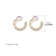 thumbnail image 2 of Pendientes de Perlas de Moda Ganfancp Diamante En Forma de C Europea 1 Par, 2 of 4