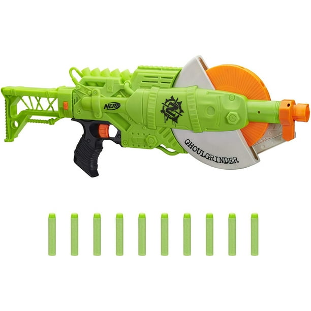 NERF Zombie Strike Nerf Blaster Ghoulgrinder Rueda giratoria de 10