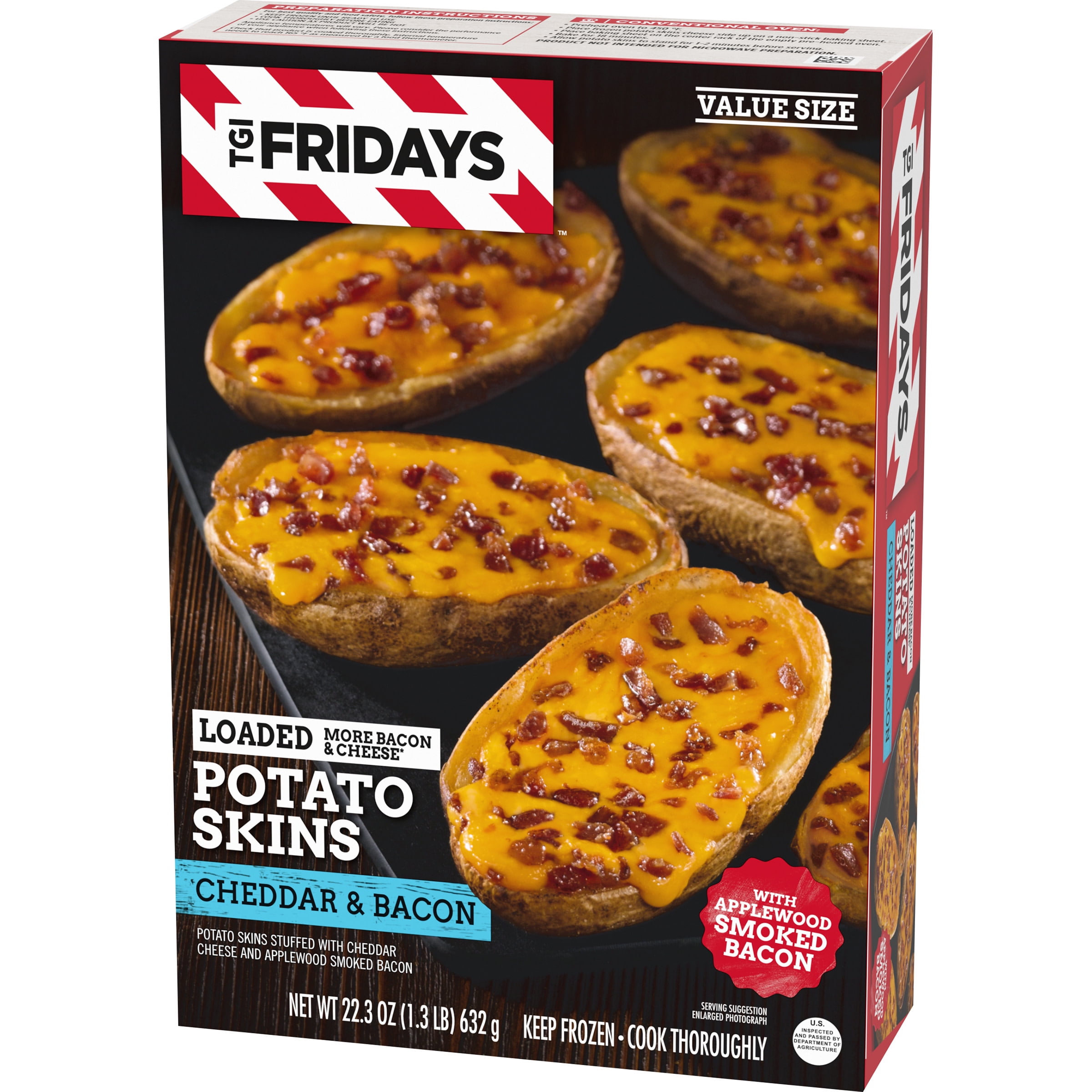 Tgi Fridays Loaded Cheddar Bacon Potato Skins Value Size Frozen Snacks 22 3 Oz Box Walmart Com Walmart Com Tgi Fridays Loaded Cheddar Bacon Potato Skins Value Size Frozen Snacks 22 3 Oz Box Walmart Com Walmart Com