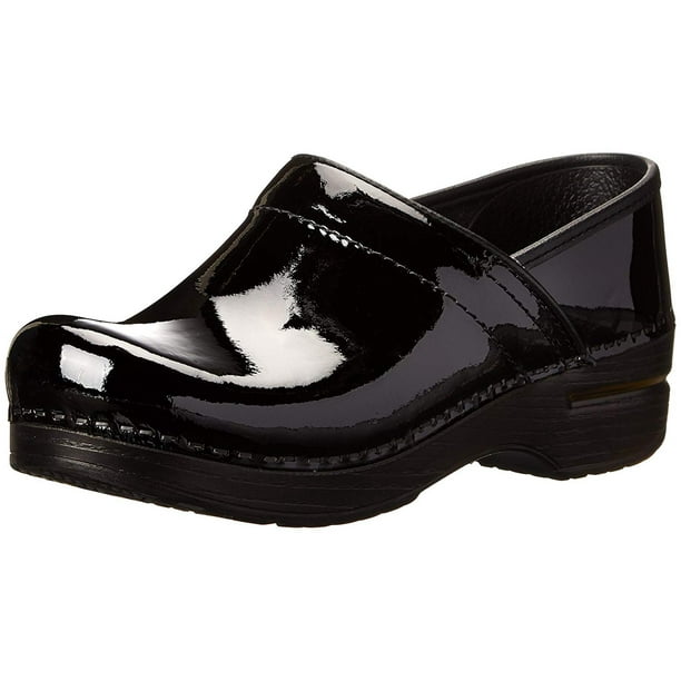 dansko tooled black clogs