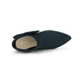 thumbnail image 4 of BLISSFUL STEP Women's Zip Pointed Toe Stiletto Bow Heels Ankle Boots Navy Blue 6, 4 of 7