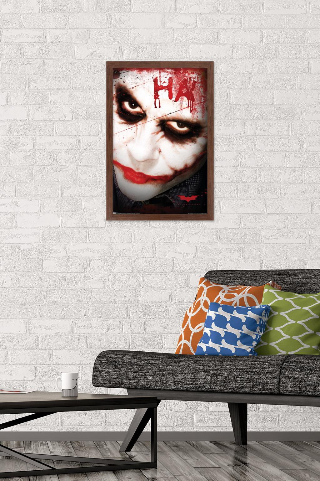 DC Comics Movie - The Dark Knight - The Joker Ha in Blood Wall Poster, 14.725" x 22.375" Framed