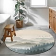 thumbnail image 4 of Area Rug 36in, Forest Tree Flying Bird Floor Carpet Living Room Rug, Natural Mountain Scenery Vintage Style Non-Slip Welcome Mat Indoor Rugs for Bedroom Dining Room, 4 of 9