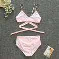 thumbnail image 4 of Sakmal Bikinis Swimsuits for Women 2025 Two Piece Sets Pink Twist Front High Waisted Swimwear Push Up Triangle Swimsuit Sets, 4 of 6
