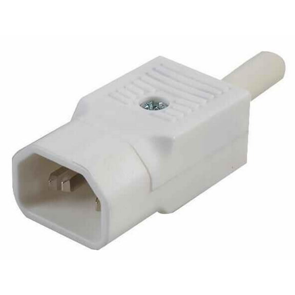 BULGIN LIMITED - Rewireable C14 IEC Plug Connector, White, Straight