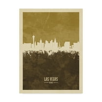 Trademark Fine Art 'Las Vegas Nevada Skyline Brown' Canvas Art by Michael Tompsett