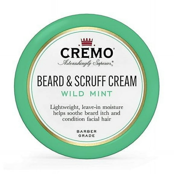 Cremo Beard & Scruff Cream, Wild Mint, 4 Ounce (Pack of 1) - Soothe Beard Itch, Condition and Offer Light-Hold Styling for Stubble and Scruff (Product Packaging May Vary)