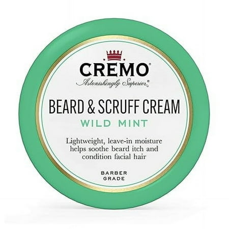 Cremo Beard & Scruff Cream, Wild Mint, 4 Ounce (Pack of 1) - Soothe Beard Itch, Condition and Offer Light-Hold Styling for Stubble and Scruff (Product Packaging May Vary)