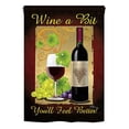 thumbnail image 2 of Breeze Decor - Wine a Bit Happy Hour & Drinks - Everyday Impressions Decorative Vertical House Flag 28" x 40", 2 of 2