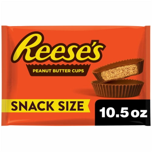 Pack of 2 - REESE'S Milk Chocolate Snack Size Peanut Butter Cups Christmas Candy Bag 10.5 oz