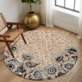 thumbnail image 3 of Round Area Rug 5 Ft, Vintage Sunflower Washable Non-Slip Circle Carpet for Living Room/Bedroom, Farmhouse Country Floral Plant Low-Profile Runner Mats Collection Rugs for Indoor, 3 of 7