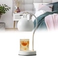 thumbnail image 5 of Lámpara calentadora de velas perfumadas, hierro regulable regulable, luz calentadora de velas aromática eléctrica bonita y moderna para escritorio, enchufe europeo, blanco, 5 of 5