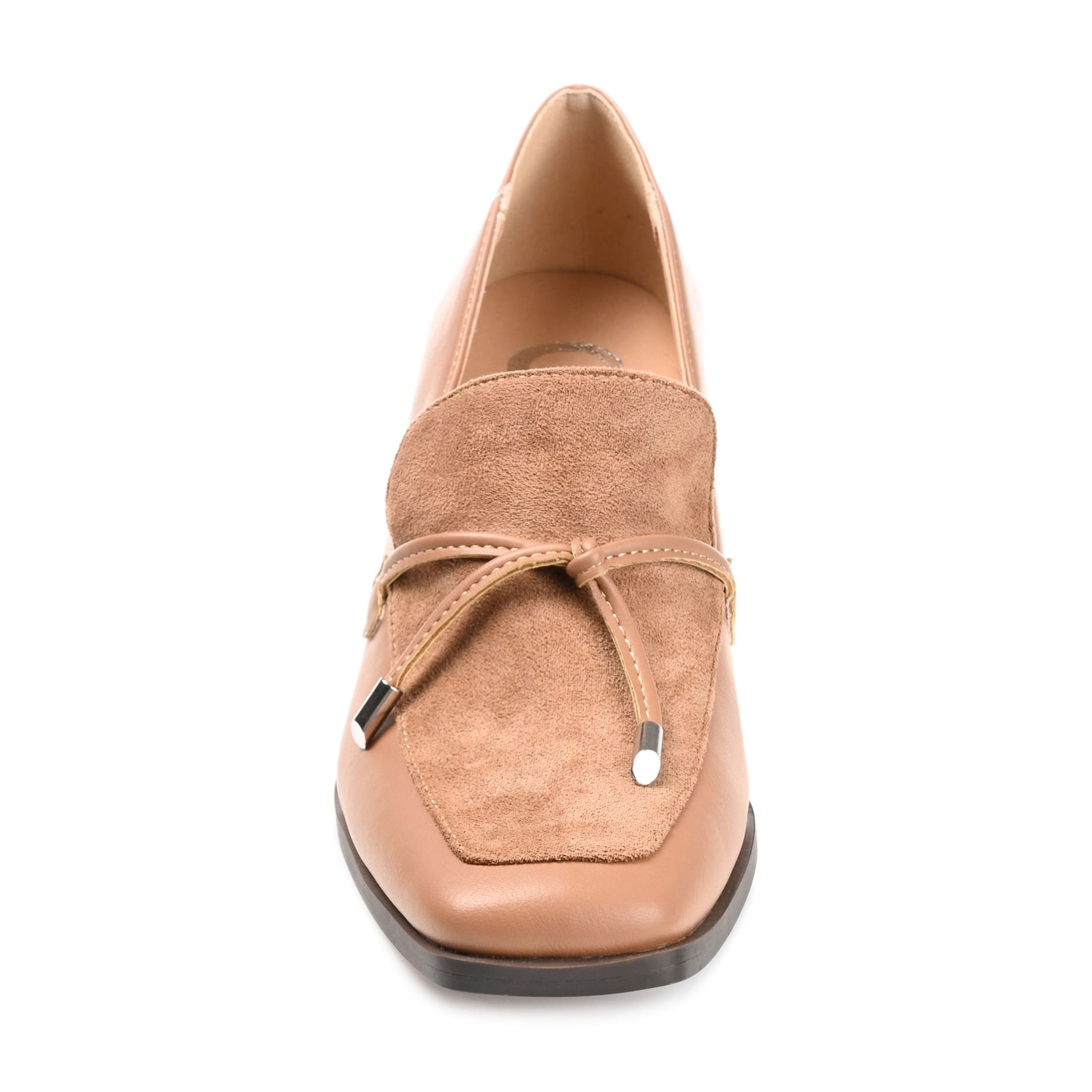 Journee Womens Crawford Square Toe Mid Stacked Heel Pumps