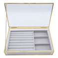 thumbnail image 1 of Caja organizadora de joyas con tapa de cristal transparente Estuche de viaje para contenedores de joyas multifunción Jinwen Organizar joyas, 1 of 4